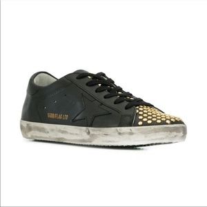 Golden Goose black studded superstars